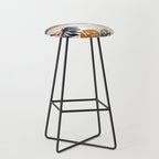 Tropical Foliage Pattern 1 - Retro Boho Stool Gallery Image 1