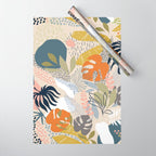 Tropical Foliage Pattern 1 - Retro Boho Wrapping Paper Gallery Image 1