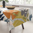 Tropical Foliage Pattern 1 - Retro Boho Tablecloth Gallery Image 3