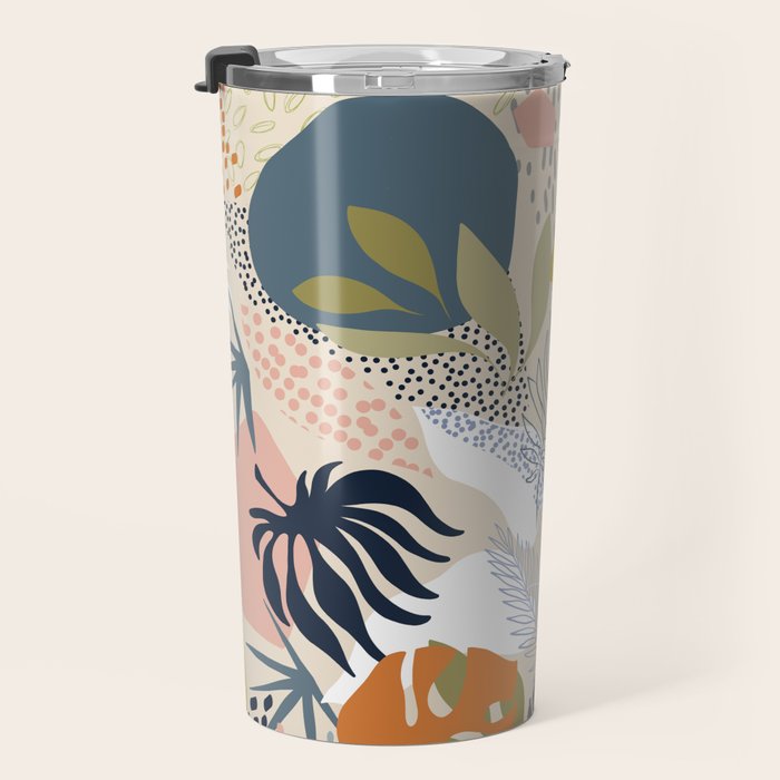 Tropical Foliage Pattern 1 - Retro Boho Travel Mug Gallery Image 3