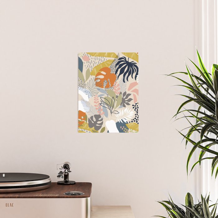 Tropical Foliage Pattern 1 - Retro Boho Poster Gallery Image 2
