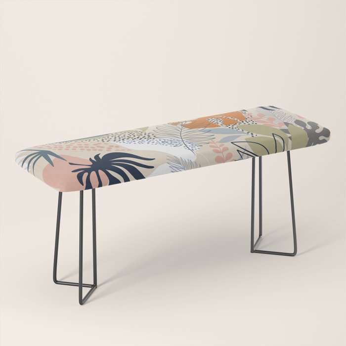 Tropical Foliage Pattern 1 - Retro Boho Bench Gallery Image 1
