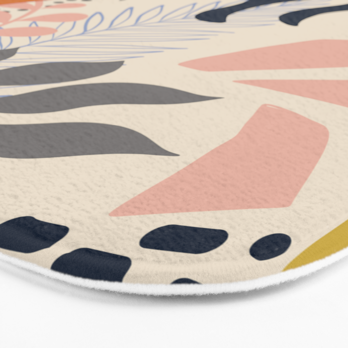Tropical Foliage Pattern 1 - Retro Boho Bath Mat Gallery Image 3