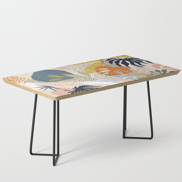 Tropical Foliage Pattern 1 - Retro Boho Coffee Table Gallery Image 1