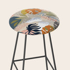 Tropical Foliage Pattern 1 - Retro Boho Stool Gallery Image 2