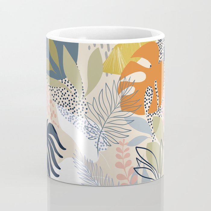 Tropical Foliage Pattern 1 - Retro Boho Coffee Mug Gallery Image 4
