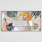 Tropical Foliage Pattern 1 - Retro Boho Desk Mat Gallery Image 1
