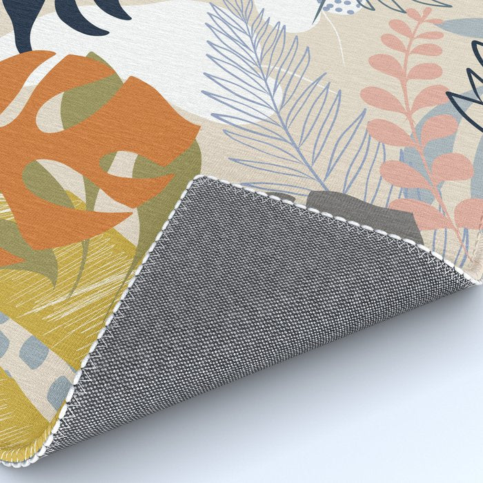 Tropical Foliage Pattern 1 - Retro Boho Rug Gallery Image 4