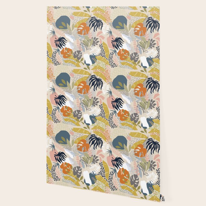 Tropical Foliage Pattern 1 - Retro Boho Wallpaper Gallery Image 2