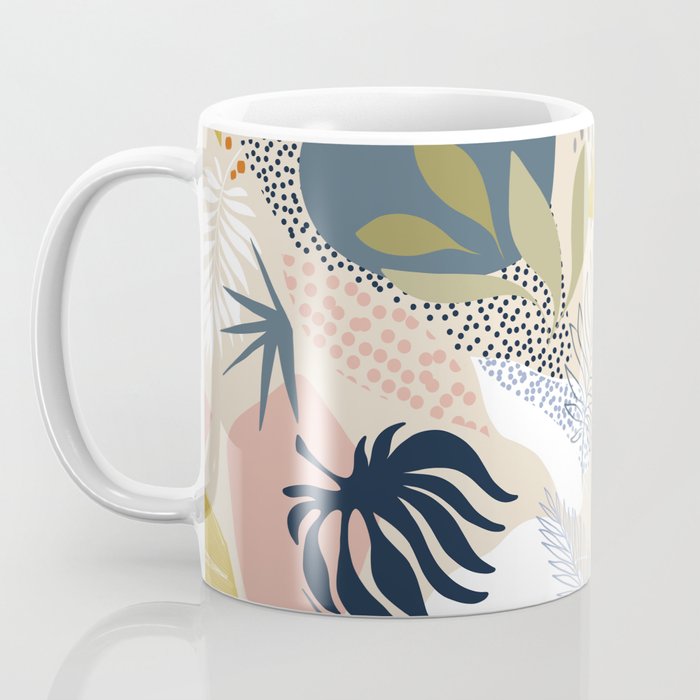 Tropical Foliage Pattern 1 - Retro Boho Coffee Mug Gallery Image 3