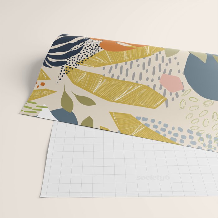 Tropical Foliage Pattern 1 - Retro Boho Wrapping Paper Gallery Image 2