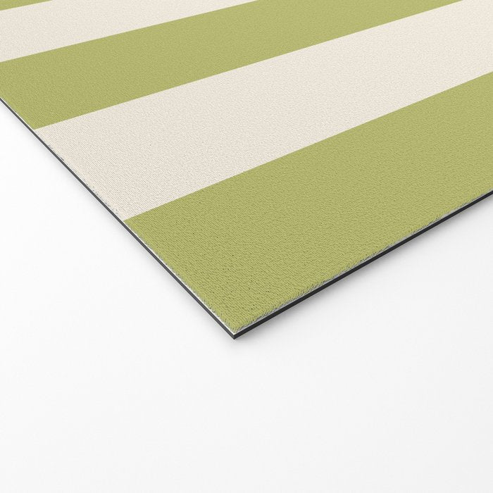 Duo I - Green and Butter Stripes Welcome Mat Gallery Image 2