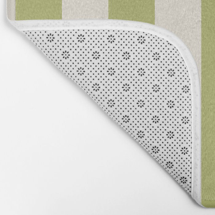 Duo I - Green and Butter Stripes Bath Mat Gallery Image 2