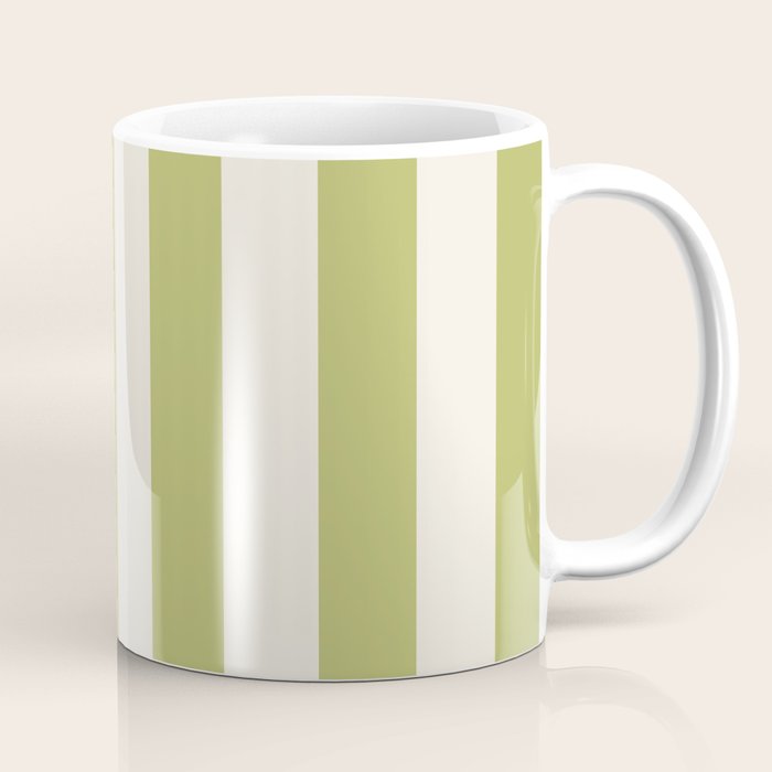 Duo I - Green and Butter Stripes Coffee Mug Gallery Image 1