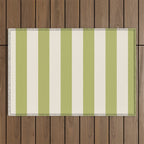 Duo I - Green and Butter Stripes Outdoor Rug Gallery Image 1