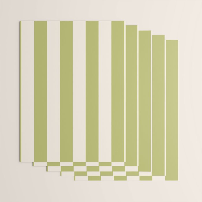Duo I - Green and Butter Stripes Wrapping Paper Gallery Image 3