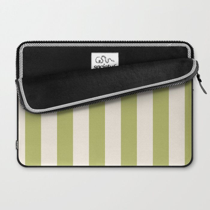 Duo I - Green and Butter Stripes Laptop Sleeve Gallery Image 2
