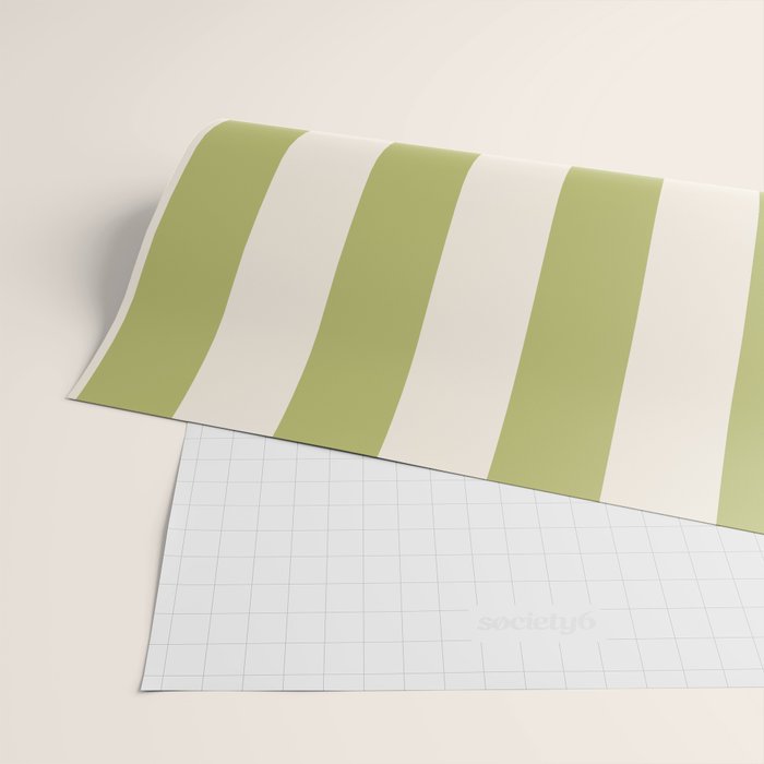 Duo I - Green and Butter Stripes Wrapping Paper Gallery Image 2