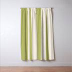 Duo I - Green and Butter Stripes Window Curtain Gallery Image 3