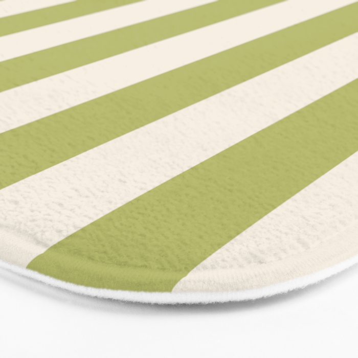 Duo I - Green and Butter Stripes Bath Mat Gallery Image 3