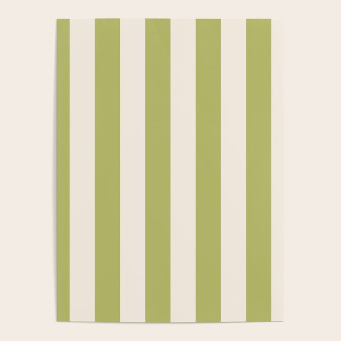 Duo I - Green and Butter Stripes Poster Gallery Image 4