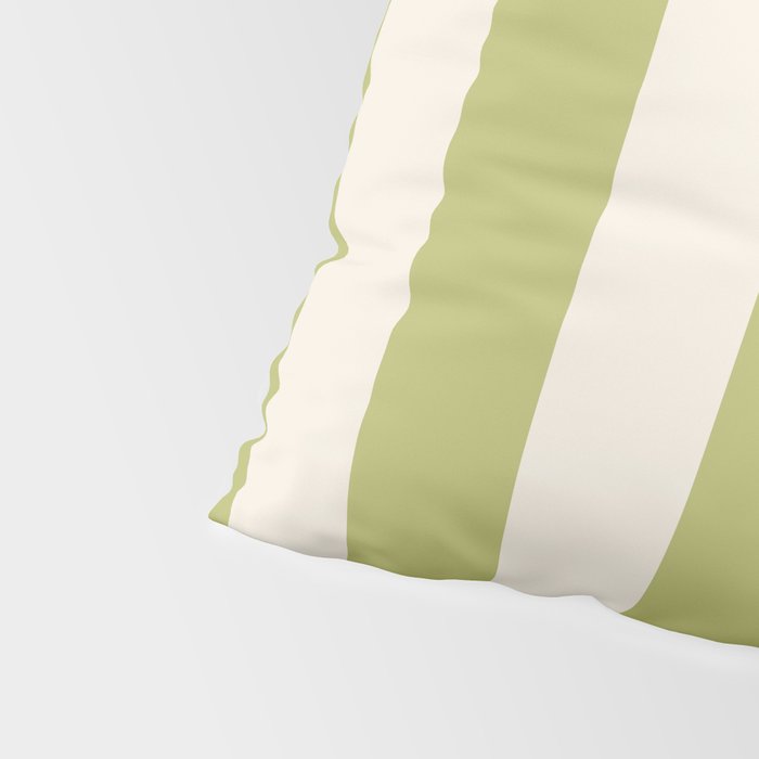 Duo I - Green and Butter Stripes Pillow Sham Gallery Image 4
