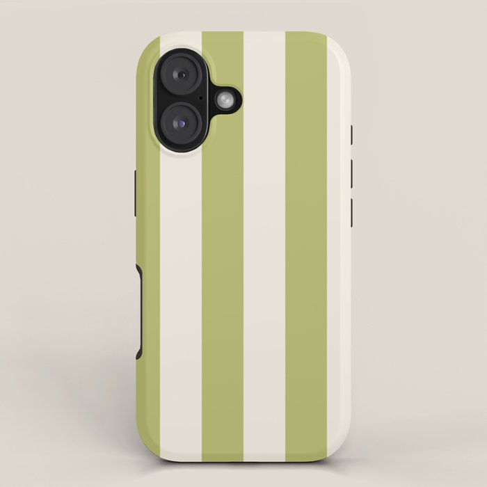 Duo I - Green And Butter Stripes Iphone Case Gallery Image 1