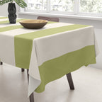 Duo I - Green and Butter Stripes Tablecloth Gallery Image 3