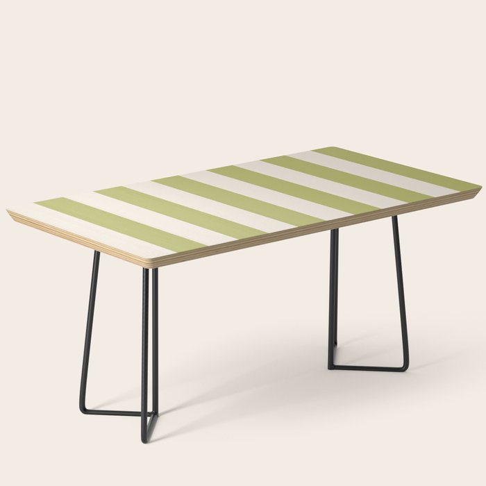 Duo I - Green and Butter Stripes Coffee Table Gallery Image 1
