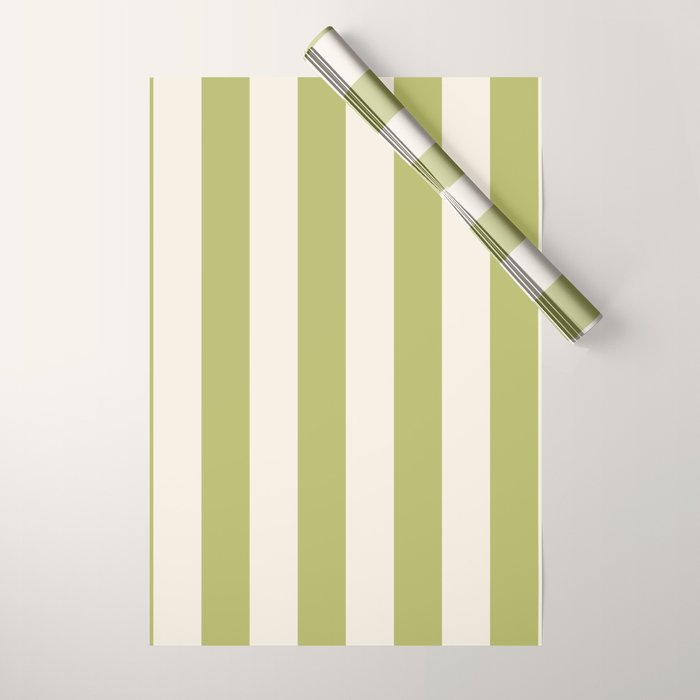 Duo I - Green and Butter Stripes Wrapping Paper Gallery Image 1