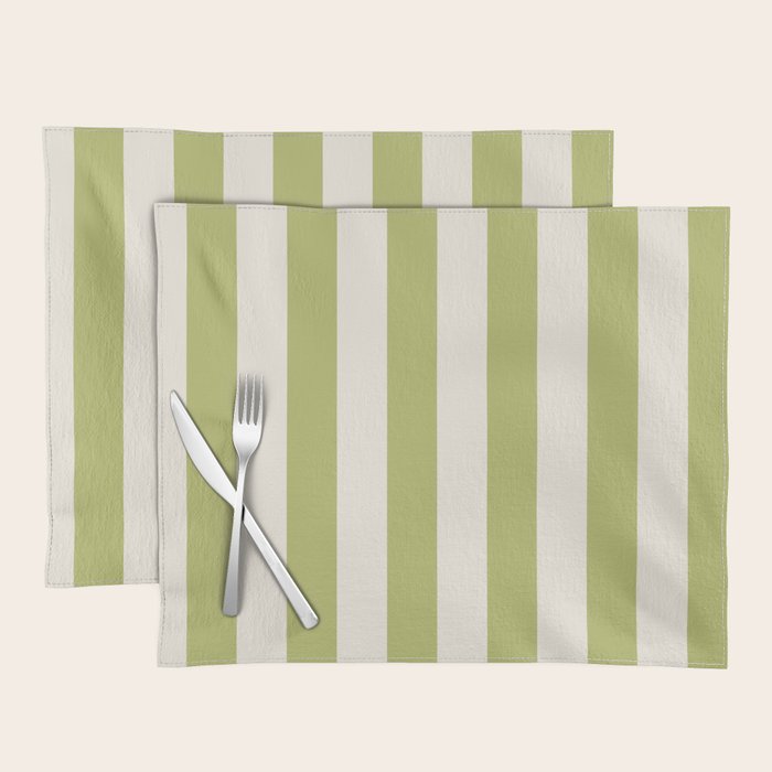 Duo I - Green and Butter Stripes Placemat Gallery Image 1