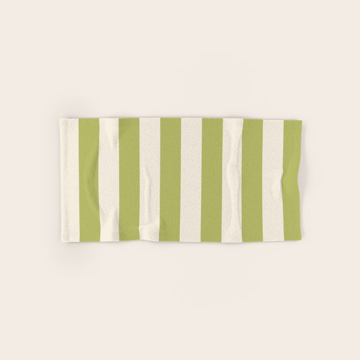 Duo I - Green and Butter Stripes Bath Towel Gallery Image 1