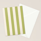 Duo I - Green and Butter Stripes Stationery Card Gallery Image 2