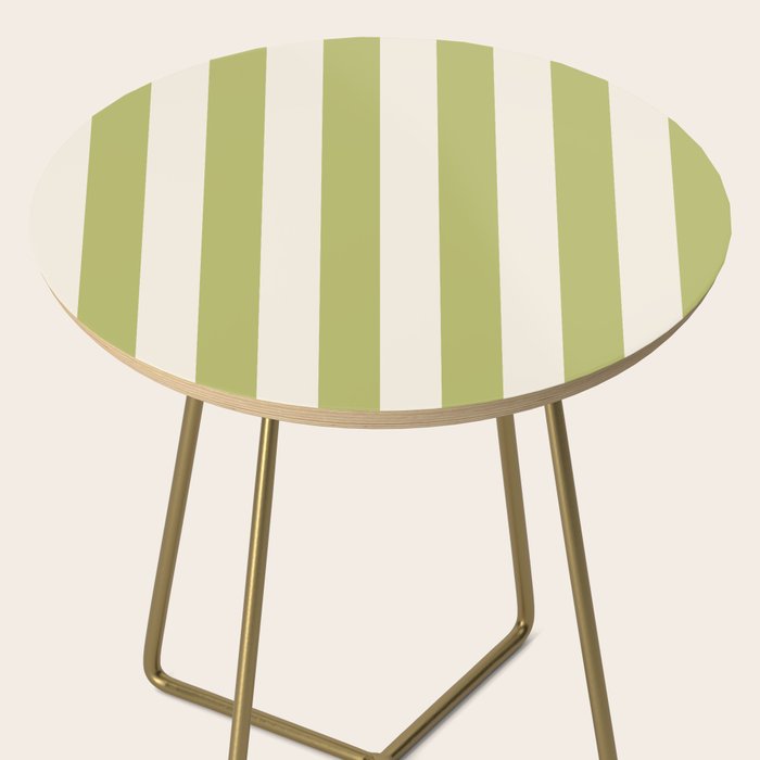 Duo I - Green and Butter Stripes Side Table Gallery Image 2