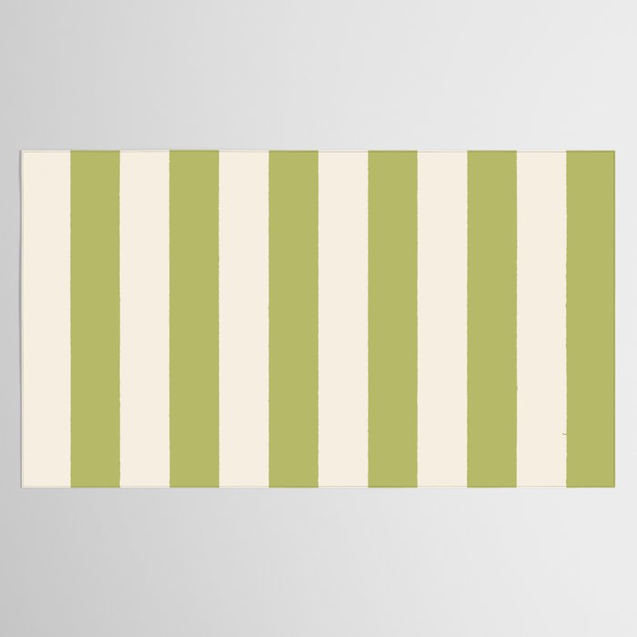 Duo I - Green and Butter Stripes Tablecloth Gallery Image 2