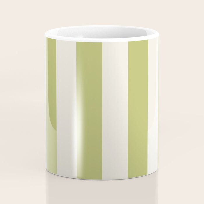 Duo I - Green and Butter Stripes Coffee Mug Gallery Image 4