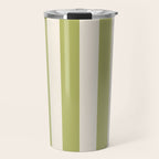 Duo I - Green and Butter Stripes Travel Mug Gallery Image 1