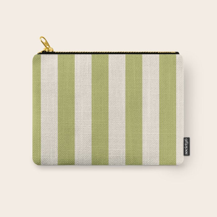 Duo I - Green and Butter Stripes Carry All Pouch Gallery Image 1