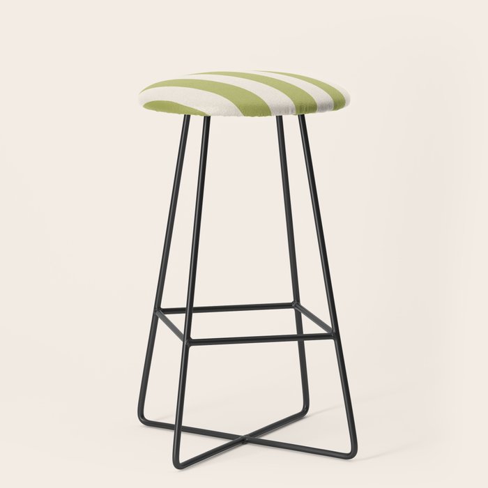 Duo I - Green and Butter Stripes Stool Gallery Image 1