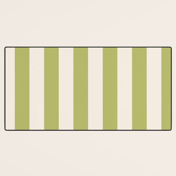 Duo I - Green and Butter Stripes Desk Mat Gallery Image 3