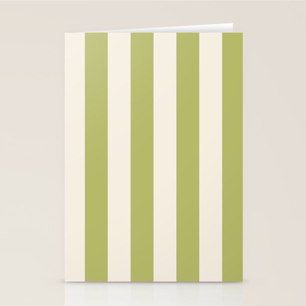 Duo I - Green and Butter Stripes Stationery Card Gallery Image 1