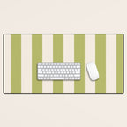 Duo I - Green and Butter Stripes Desk Mat Gallery Image 1