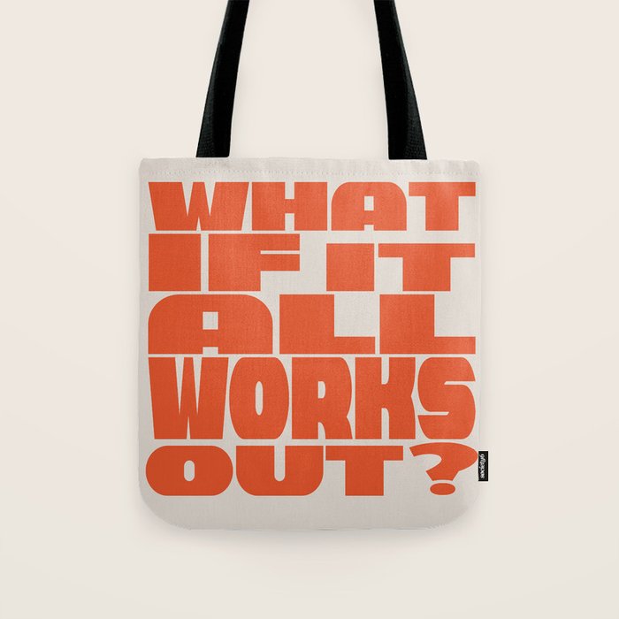 Bold Optimistic Quote in Retro Orange Tote Bag Gallery Image 1