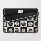Checkered Daisies - Black & White Laptop Sleeve Gallery Image 2