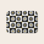Checkered Daisies - Black & White Bath Mat Gallery Image 1
