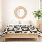 Checkered Daisies - Black & White Duvet Cover Gallery Image 3
