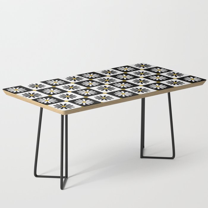 Checkered Daisies - Black & White Coffee Table Gallery Image 1