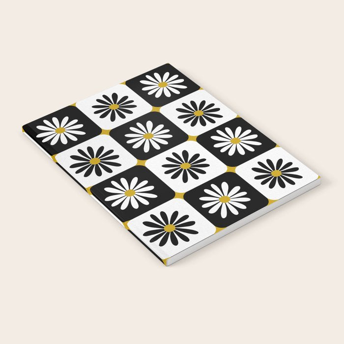 Checkered Daisies - Black & White Notebook Gallery Image 2