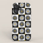 Checkered Daisies - Black & White iPhone Case Gallery Image 1