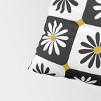 Checkered Daisies - Black & White Pillow Sham Gallery Image 4
